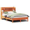 vidaXL Massivholzbett mit Regal ohne Matratze Wachsbraun 150x200 cm