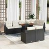 vidaXL Garten-Sofa-Set mit Kissen mit Kissen 9 pcs Schwarz und Creme