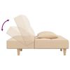 vidaXL Schlafsofa 2-Sitzer mit 2 Kissen Creme Stoff