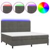 vidaXL Boxspringbett mit Matratze & LED Dunkelgrau 200x200 cm Samt