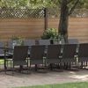 vidaXL Garten Essgruppe 17 pcs Schwarz Stahl