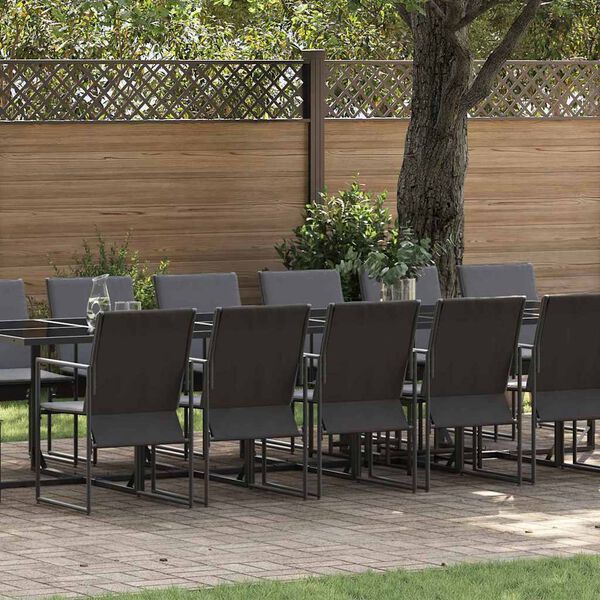 vidaXL Garten Essgruppe 17 pcs Schwarz Stahl