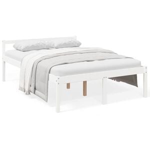 vidaXL Seniorenbett Wei&szlig; 140x190 cm Massivholz Kiefer
