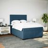 vidaXL Boxspringbett mit Matratze Blau 140x190 cm Samt