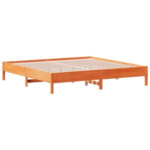vidaXL Massivholzbett ohne Matratze Wachsbraun 200x200 Kiefernholz