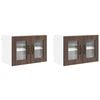 vidaXL Wandglas-Schrank PORTO 2 Stk. Braun Eichen-Optik Holzwerkstoff