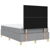 vidaXL LED Boxspringbett mit Matratze Hellgrau 120 x 200 cm Stoff