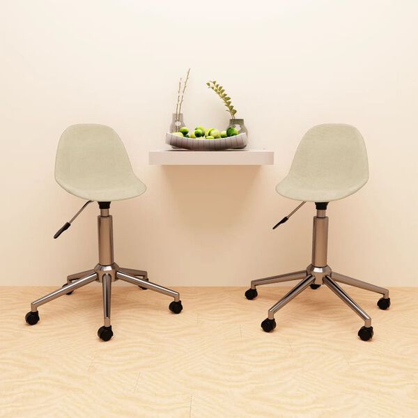 vidaXL Esszimmerst&uuml;hle 2 Stk. Drehbar Creme Stoff
