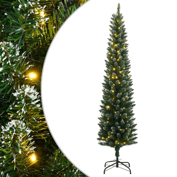 vidaXL Künstlicher Weihnachtsbaum Schlank 300 LEDs 210 cm