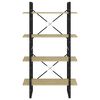 vidaXL Bücherregal 4 Fächer Sonoma-Eiche 80x30x140 cm Holzwerkstoff