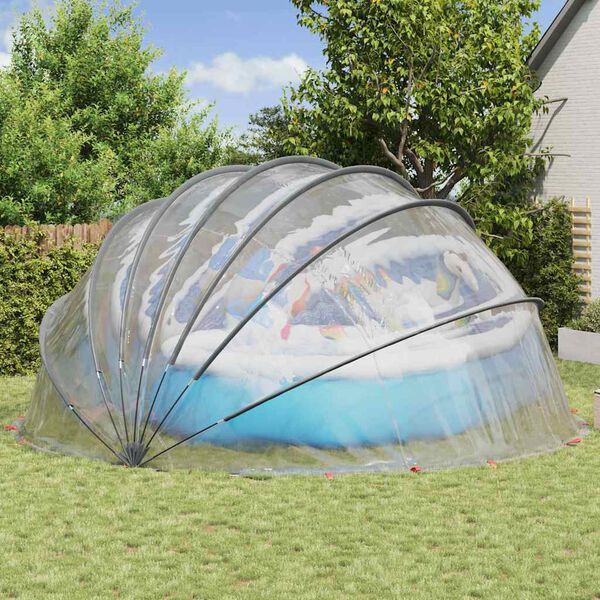 vidaXL Pool-Dome Transparent 592 x 590 x 275 cm PVC