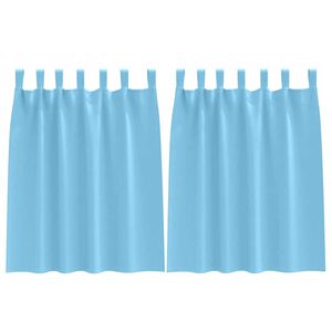 vidaXL Verdunkelungs-Vorh&auml;nge mit Ringen 2 pcs Himmelblau 140 x 140 cm