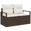 vidaXL Gartensofa-set mit Kissen mit Speicher 5 pcs Braun Poly Rattan