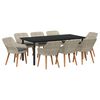vidaXL Garten Essgruppe 9 stk. Hellgrau Poly-Rattan