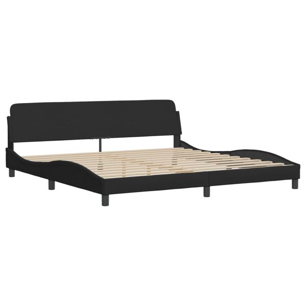 vidaXL Bett mit Matratze "Hvar" Schwarz 200x200 cm Stoff