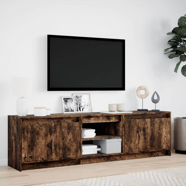 vidaXL TV-Schrank mit LED-Beleuchtung R&auml;uchereiche 180x34x50 cm
