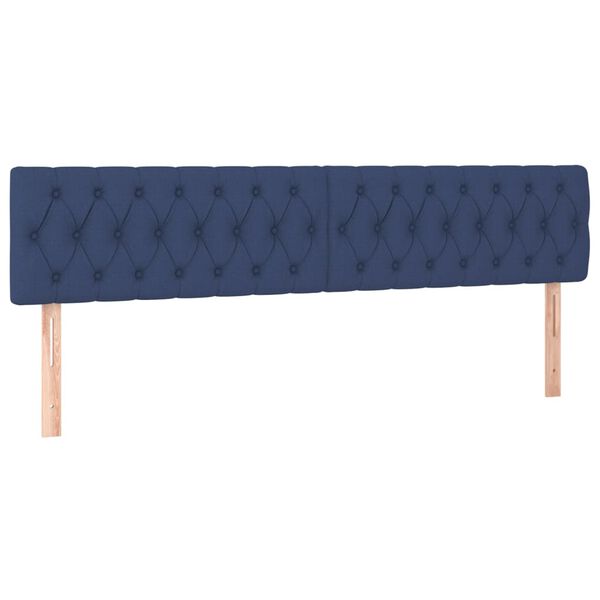vidaXL Kopfteile 2 Stk. Blau 90x7x78/88 cm Stoff