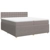 vidaXL Boxspringbett mit Matratze Taupe 200x200 cm Stoff