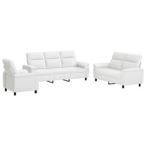 vidaXL Sofa-Set 3 pcs Wei&szlig; Stoff