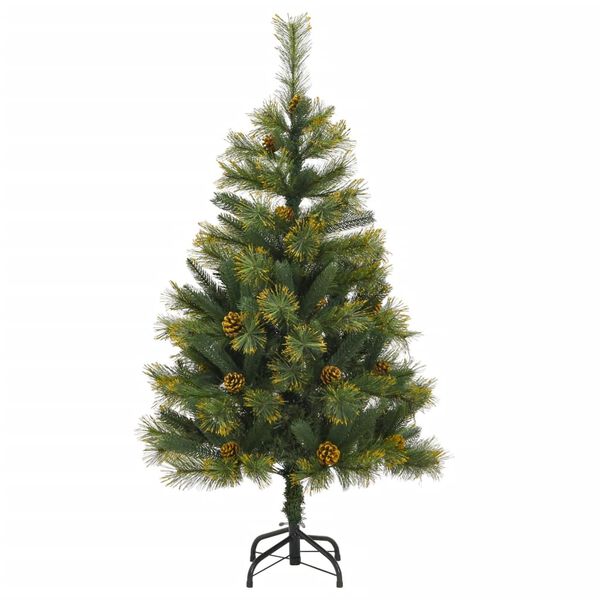 vidaXL Künstlicher Weihnachtsbaum Klappbar mit Zapfen 120 cm