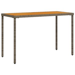 vidaXL Gartentisch mit Akazienholz-Platte Grau 115x54x74cm Poly Rattan
