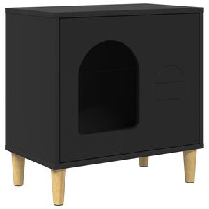 vidaXL Katzenhaus Schwarz 51 x 30 x 52 cm Holzwerkstoff