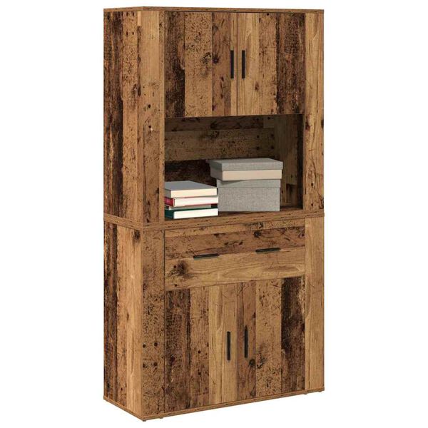 vidaXL Highboard mit Schubladen Altholz 80 x 33 x 150 cm Holzwerkstoff