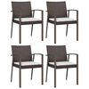 vidaXL Gartenst&uuml;hle mit Kissen 4 Stk. Braun 56,5x57x83 cm Poly Rattan