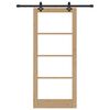 vidaXL Schiebet&uuml;r Natur 86 x 198,5 cm Massivholz Kiefer und Glas