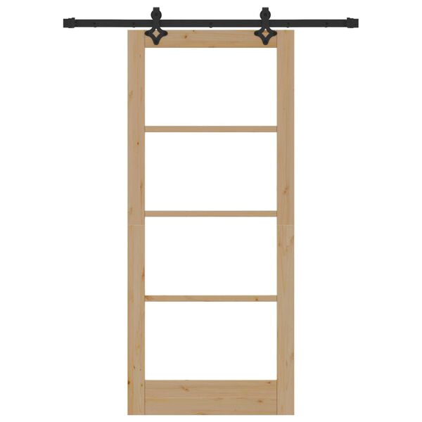 vidaXL Schiebet&uuml;r Natur 86 x 198,5 cm Massivholz Kiefer und Glas