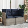 vidaXL | Gartensofa | mit Kissen Grau 124 x 62 x 69cm Poly-Rattan