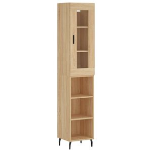 vidaXL Highboard Sonoma-Eiche 34,5x34x180 cm Holzwerkstoff