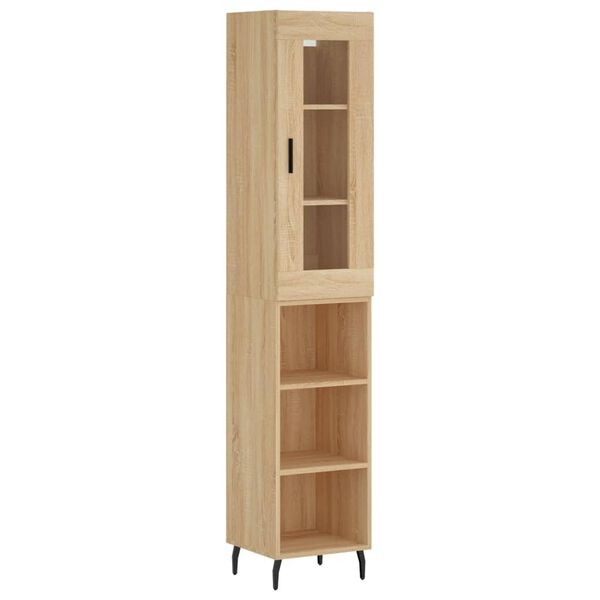 vidaXL Highboard Sonoma-Eiche 34,5x34x180 cm Holzwerkstoff