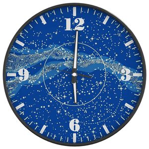 vidaXL Wanduhr mit Leuchtender Skala und Zeiger Blau &Oslash;30 cm