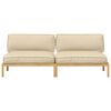 vidaXL Sofa Set mit Kissen Beige 240 x 92 x 69 cm Massivholz Akazie