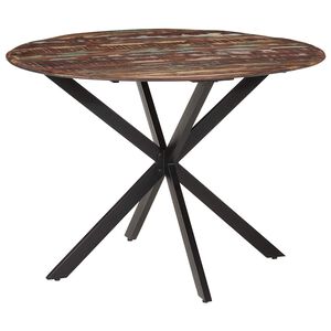 vidaXL Esstisch &Oslash;110x78 cm Altholz Massiv und Stahl