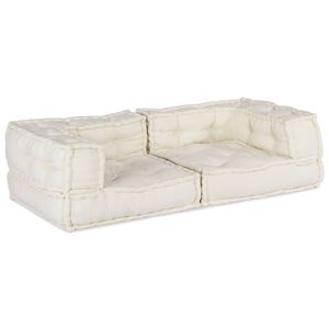 vidaXL 2-Sitzer-Modulsofa Creme 140x70x36 cm Stoff
