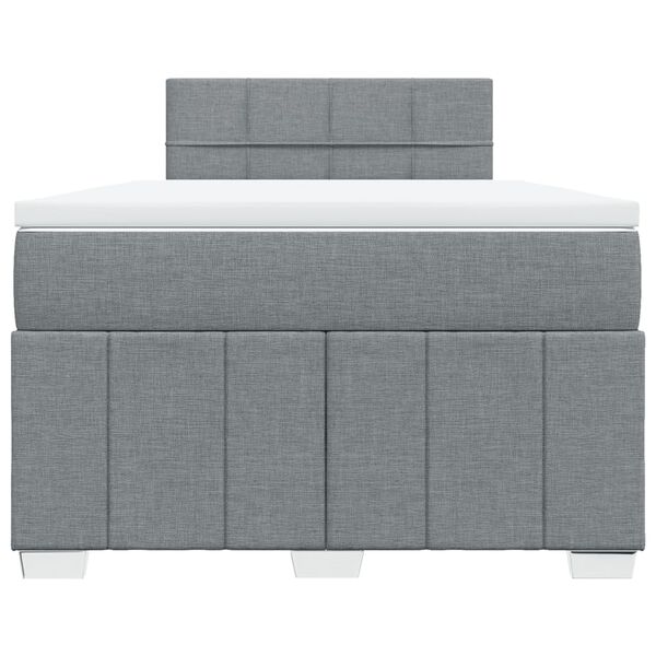 vidaXL Boxspringbett mit Matratze Hellgrau 120x190 cm Stoff