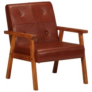 vidaXL Sessel Braun Echtleder