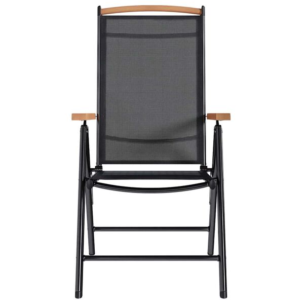 vidaXL Gartenst&uuml;hle Klappbar 4 Stk. Aluminium und Textilene Schwarz