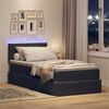 vidaXL Bett mit Stauraum und LED mit LED Dunkelgrau 90 x 200 cm Samt