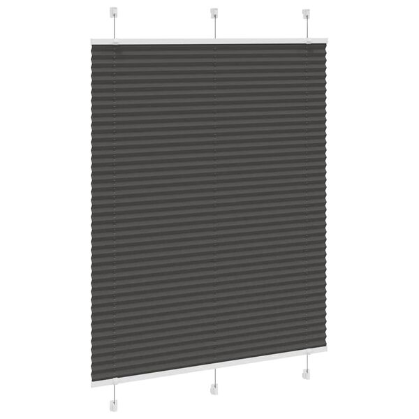 vidaXL Plissee Schwarz 105x100 cm Stoffbreite 104,4 cm Polyester