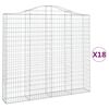 vidaXL Gabionen mit Hochbogen 18Stk. 200x30x180/200cm Verzinktes Eisen