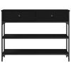 vidaXL Konsolentisch mit Regal Schwarz Eichen-Optik 100 x 25 x 75 cm