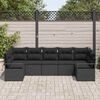 vidaXL Gartensofa-set mit Kissen 7 pcs Schwarz Poly-Rattan