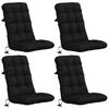 vidaXL 4-teiliges Hochlehner Kissenset VIANEN 100 % Polyester Schwarz