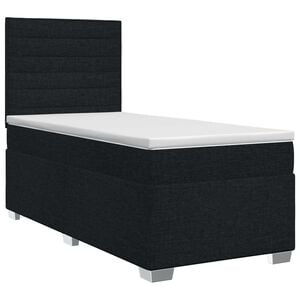 vidaXL Boxspringbett mit Matratze Schwarz 80 x 200 cm Stoff