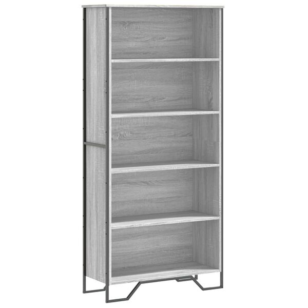 vidaXL Bücherregal Grau Sonoma 80x31x169 cm Holzwerkstoff