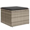 vidaXL 11-tlg. Garten-Sofagarnitur mit Kissen Hellgrau Poly Rattan
