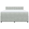 vidaXL Boxspringbett mit Matratze Hellgrau 180x200 cm Samt